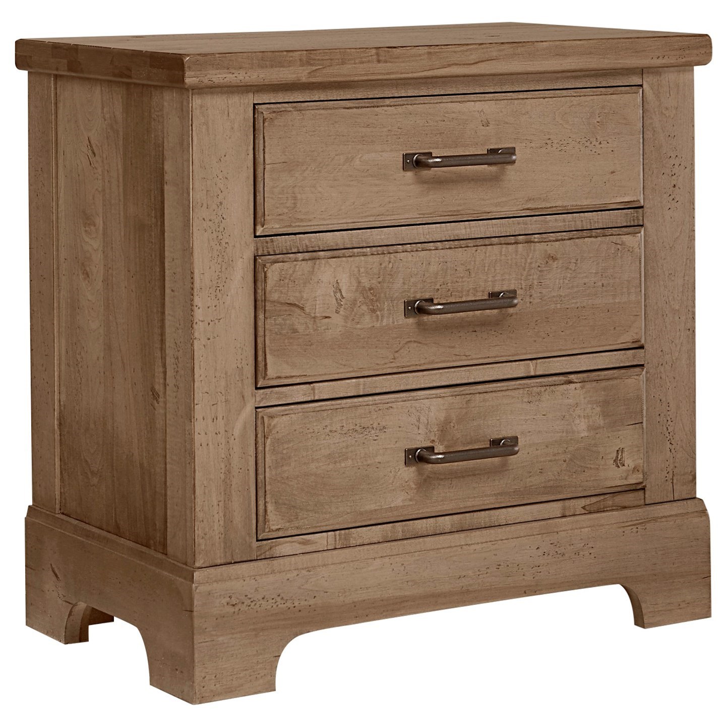 Artisan & Post Cool Rustic 000000548532 Solid Wood 3 Drawer Nightstand